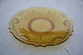 Geel glazen schaal 29 cm