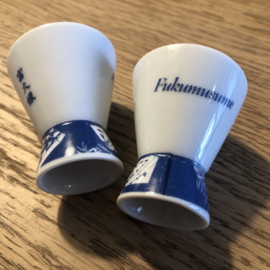 Sake glaasjes Fukumusume en Ozeki
