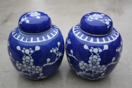 Blauwe "chinese" potten