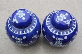Blauwe "chinese" potten