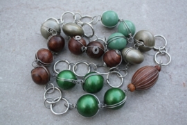 Ketting metaal, groen, bruin