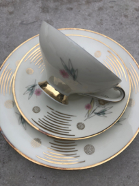 Vintage thee trio Winterling goud-pastel