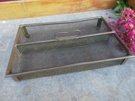 Antique French metal cutlery tray