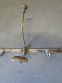 Old metal coat rack  5 hooks