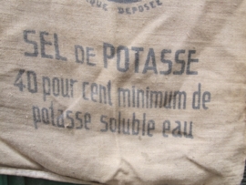 Jute zak met opschrift Sel de Potasse