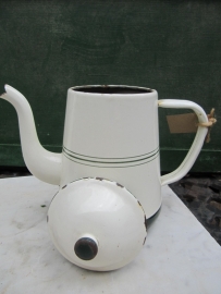 Emaille koffiekannetje met deksel