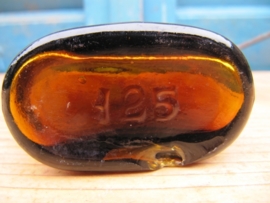Oud plat bruin apothekers flesje van 125 ml