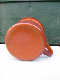 Emaille oranje melkkoker zonder deksel