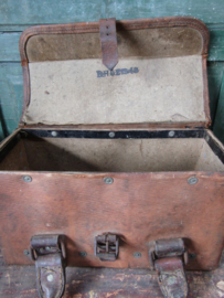 Oude leren Engelse tas