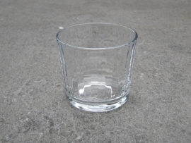 Theelichtje geribbeld glas