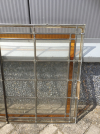 Antiek glas in lood raam