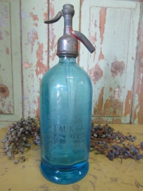 Old French seltzer bottle in blue
