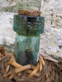 Brocante mandfles 2 liter van Viresa glas