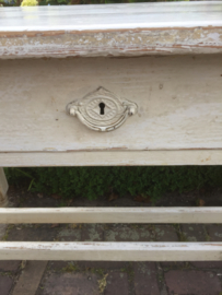 Brocant houten tafel in wit