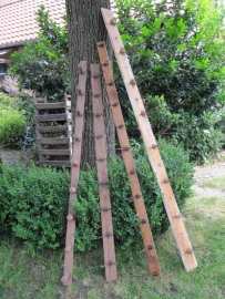 Former French brocante coat rack with 8 hooks