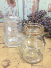 Set of 2 old glass pots