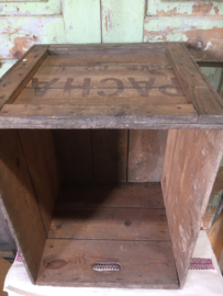 Oude houten koffiekist Pacha