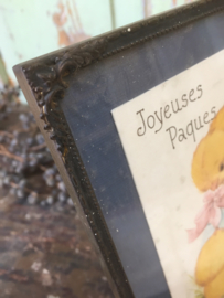 Brocant lijstje met glas, bewerkt