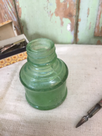 Brocant glazen inkpotje