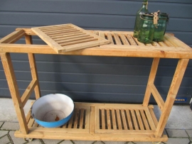 Nice wooden car or work table on wheels