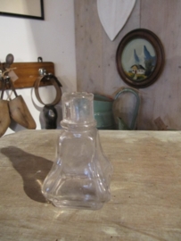 Beautiful French brocante old clear glass bottle