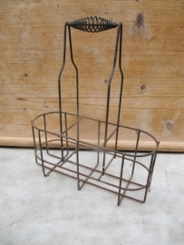 Nice old French brocante bottles rack for three bottles.
