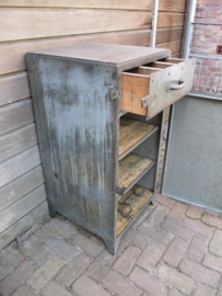 Very old beautiful metal workshop cabinet ***