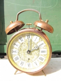 Brocante koperen wekker