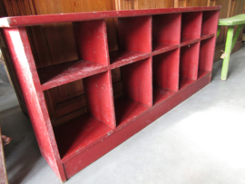 Brocant houten vakken rek/kast