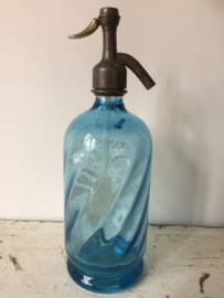 Old blue seltzerbottle
