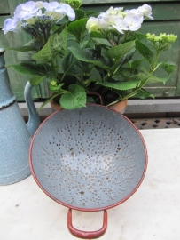 Oude brocante Franse emaille vergiet