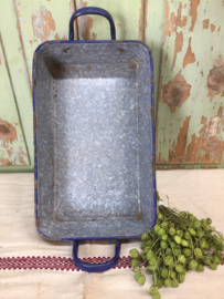Brocante geëmailleerde braadslee