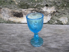 Antiek Frans blauw cocktail glas