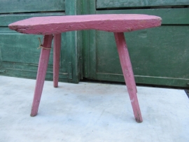 Brocante pink wooden stool