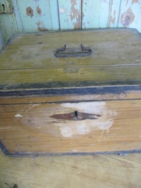 Old wooden box with lid