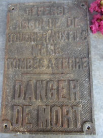 Oude Franse metalen plaquette