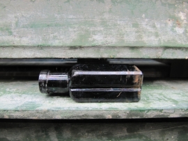 Antique French black ink bottle very nice patina