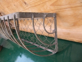 Old galvanized French wall plants rack.