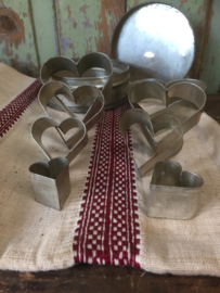 Set brocante hartjes in blik