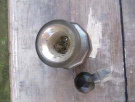 Old gray / silver plated bell bottle with 10 facets
