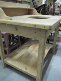 Brocante grenen wastafel