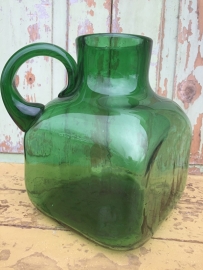 Brocante vierkante fles/vaas met oor