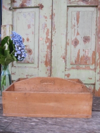 Brocante Franse timmermanskist met lade