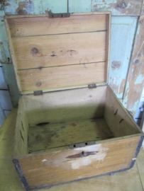 Old wooden box with lid