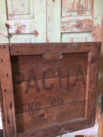 Oude houten koffiekist Pacha