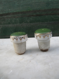 Very nice old porcelain salt and pepper couple
