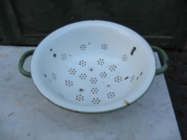 Emaille groene vergiet