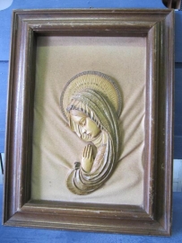 Brocante houten lijst/Maria