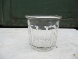 Antiek Frans glazen jampotje geribbeld 250 ml