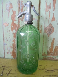 Antique Seltzer bottle in green